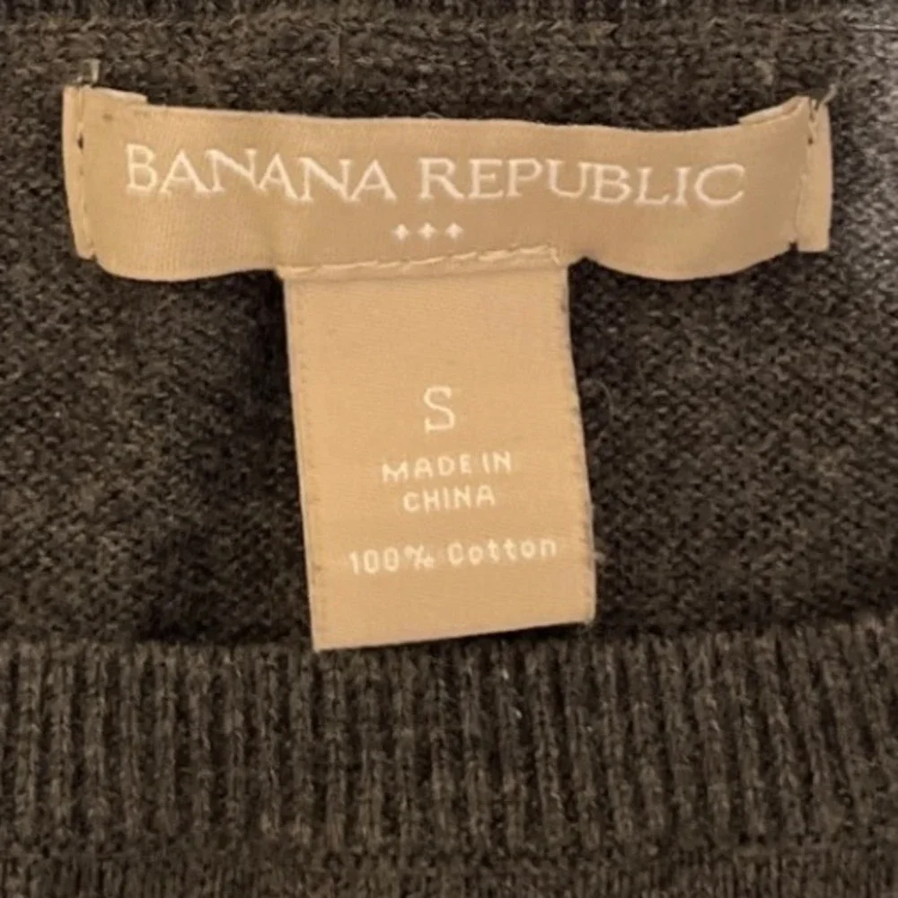 Banana Republic Sweater Dress Women's S Gray Blue Striped 3/4 Sleeve Cotton Knit - Picture 4 of 9
